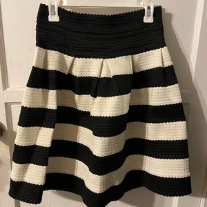 Anthropologie.BW scallop striped skirt,pink zipper